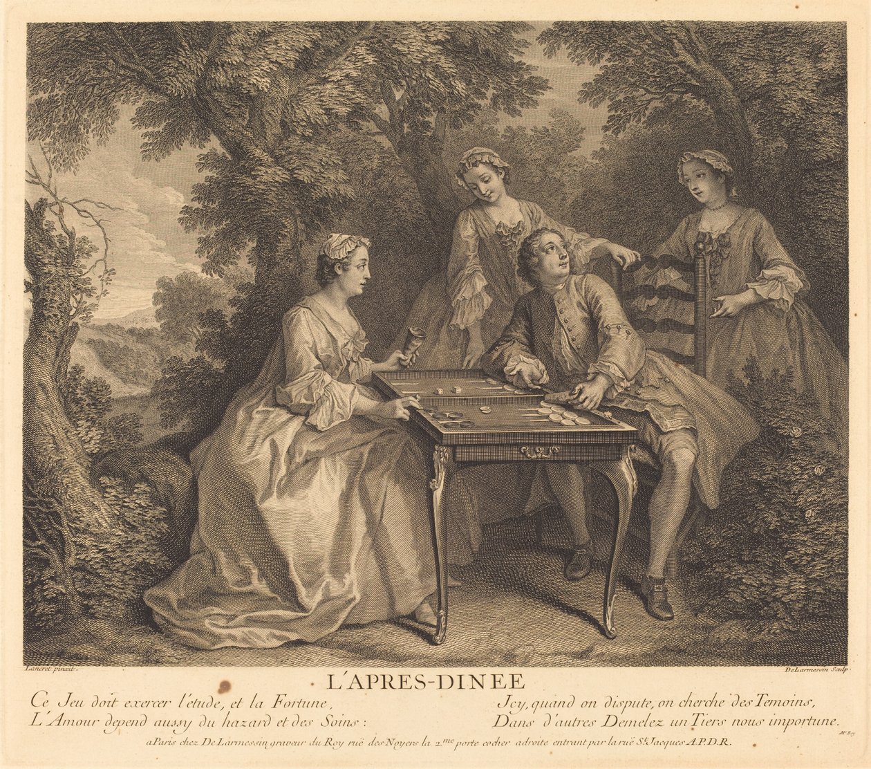 Päivällisen jälkeen tekijältä Nicolas de Larmessin IV after Nicolas Lancret