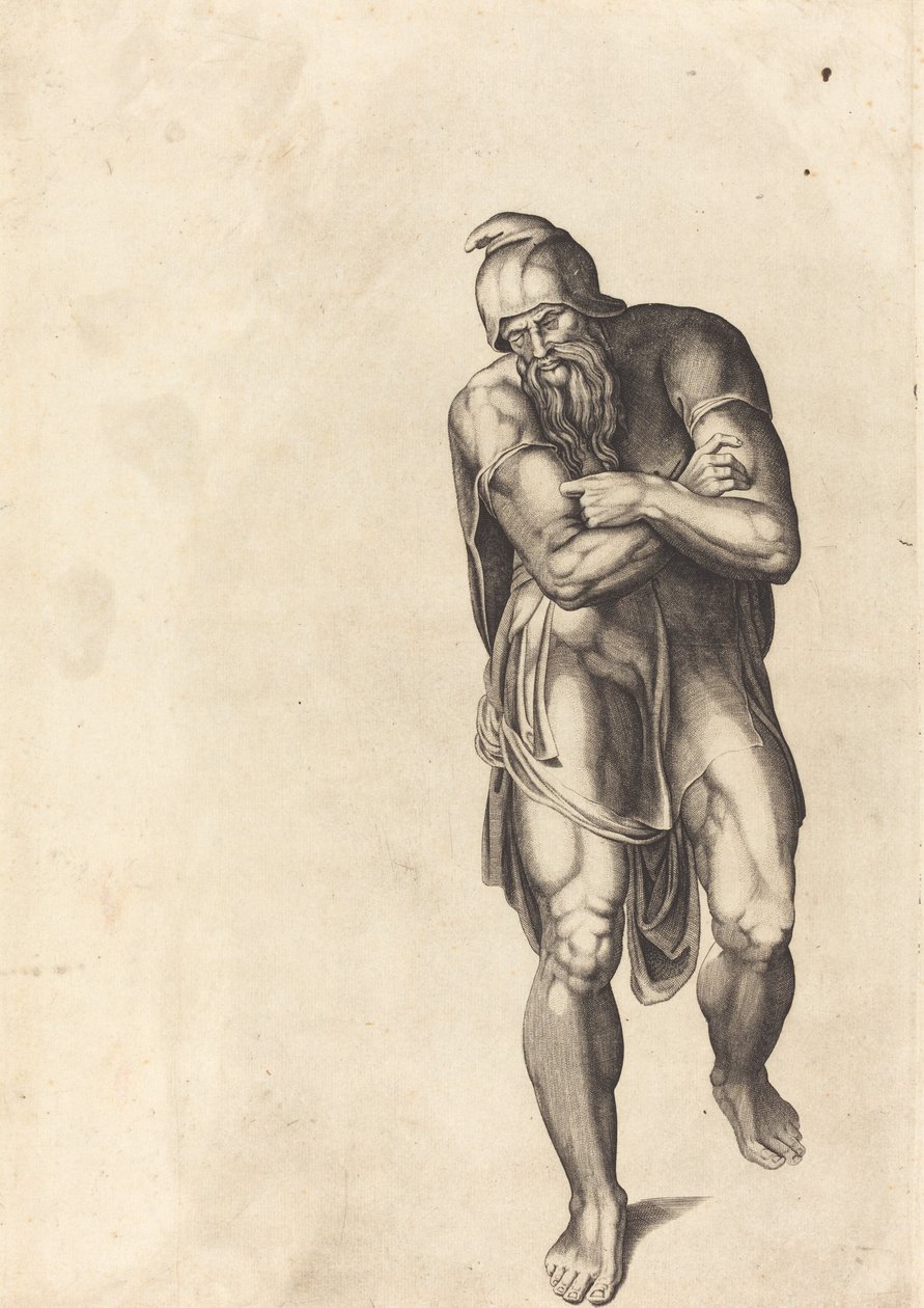 Kulkeva Mies tekijältä Nicolaus Beatrizet after Michelangelo