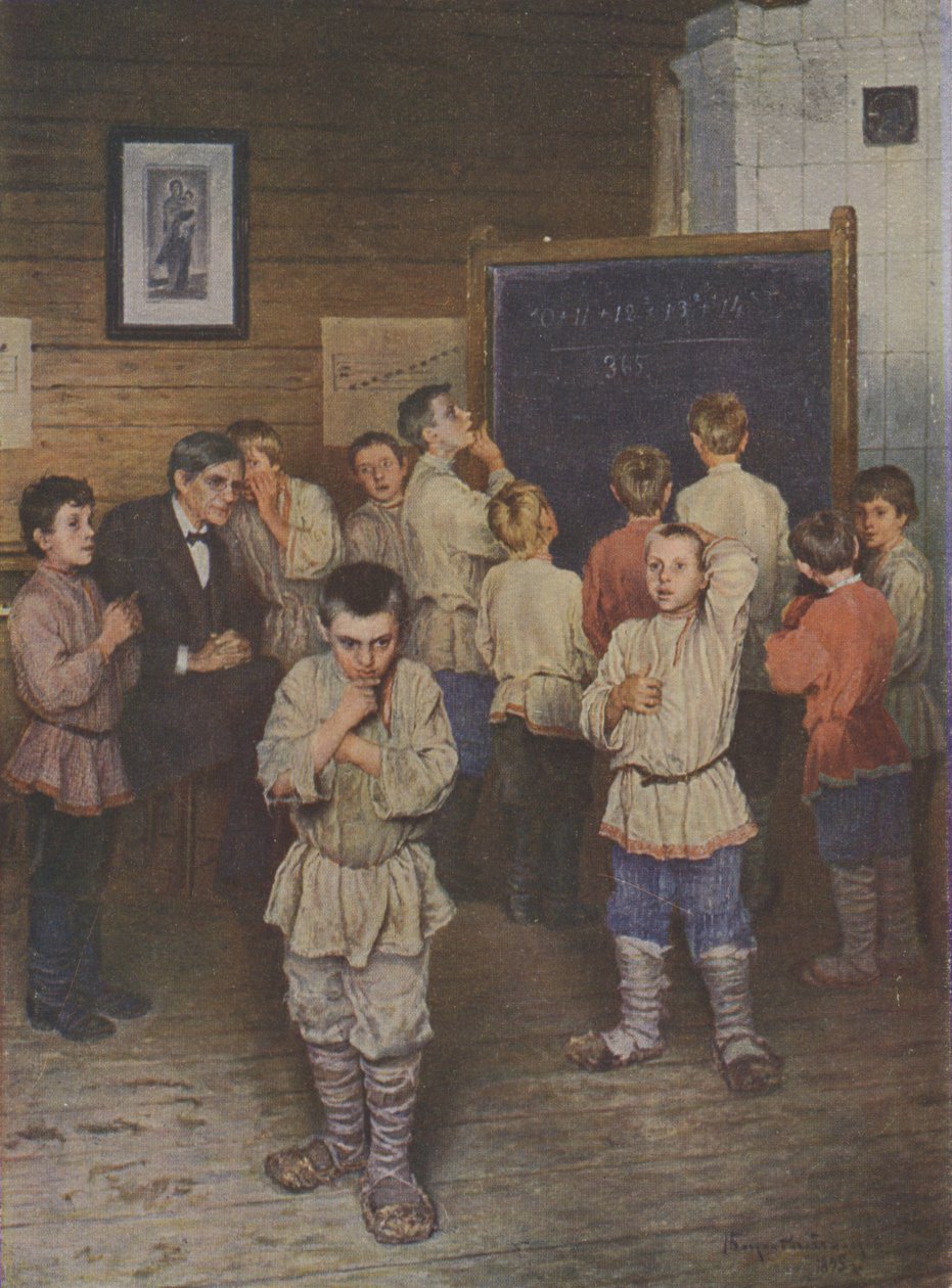 Mental Calculation, 1895 tekijältä Nikolai Petrovich Bogdanov Belsky