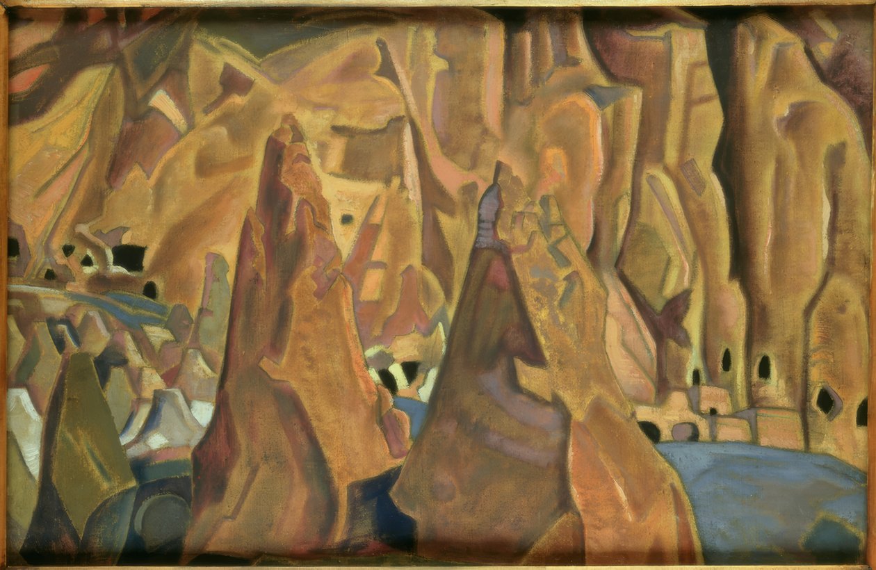 Carlsbadin luolat / N.K.Roerichin maalaus tekijältä Nikolai Konstantinowitsch Roerich