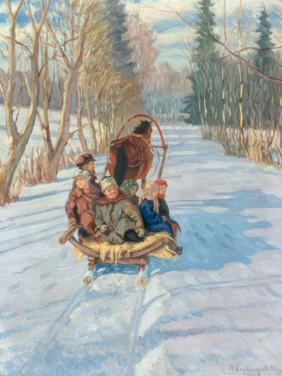 Lapset reessä tekijältä Nikolai P. Bogdanow Bjelski