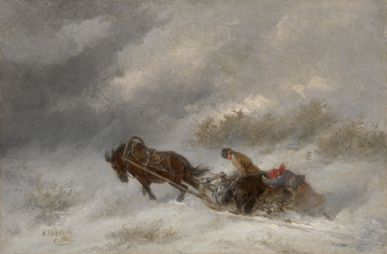 Bear Hunters in the Blizzard tekijältä Nikolai Yegorovich Sverchkov