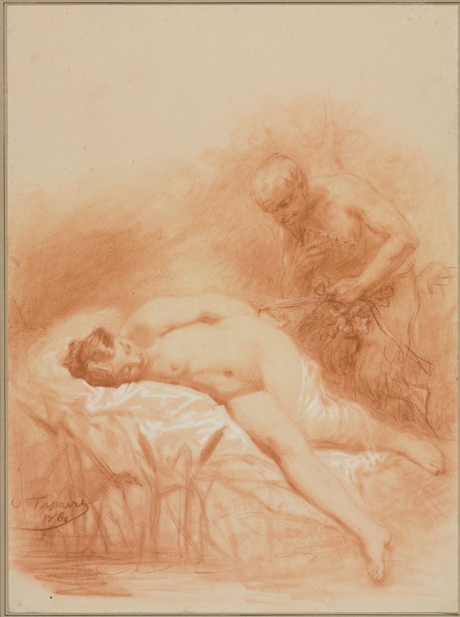 Nymfi ja faun, 1800-luku. tekijältä Octave Tassaert