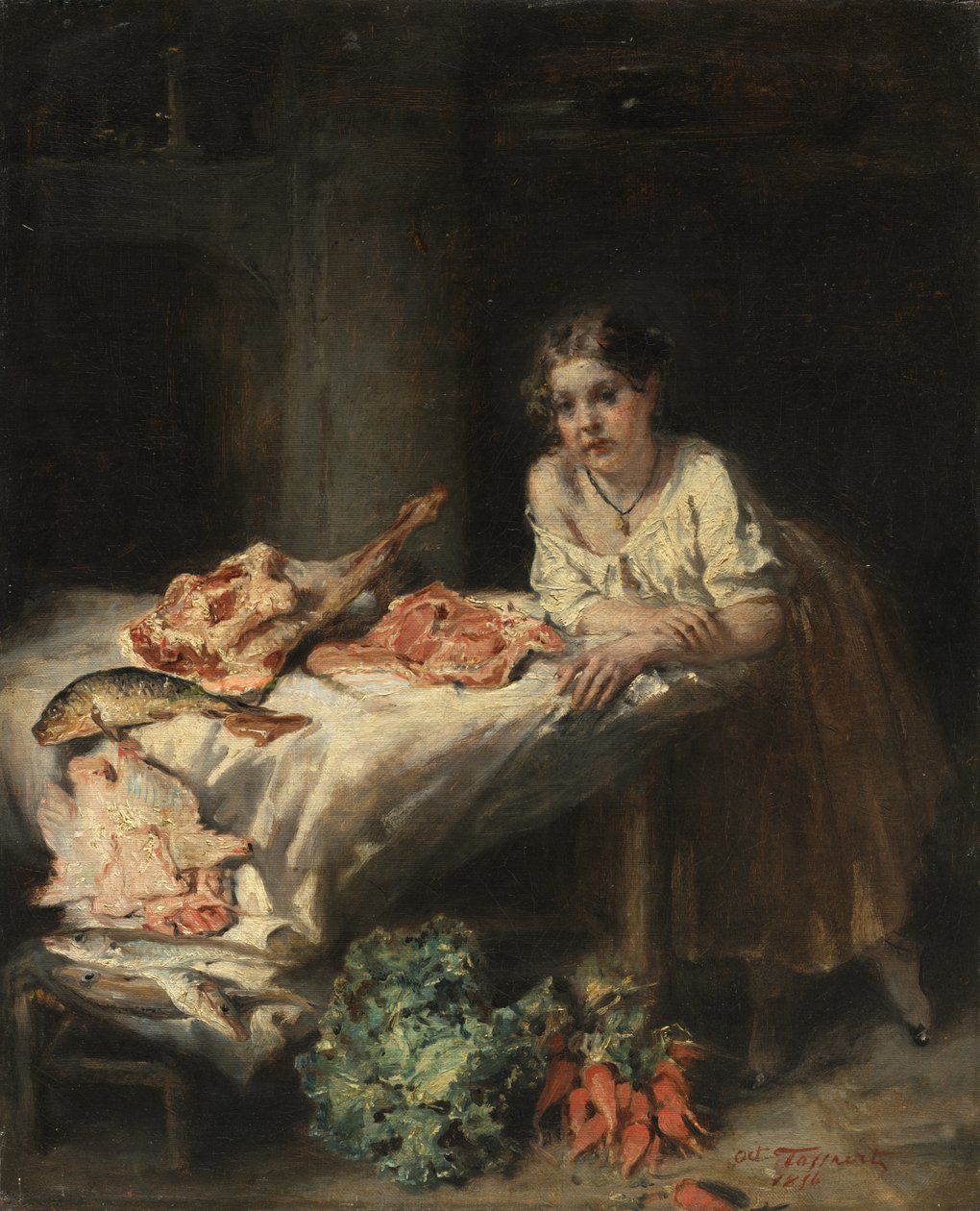 Porvarillinen keittiö, 1854. tekijältä Octave Tassaert