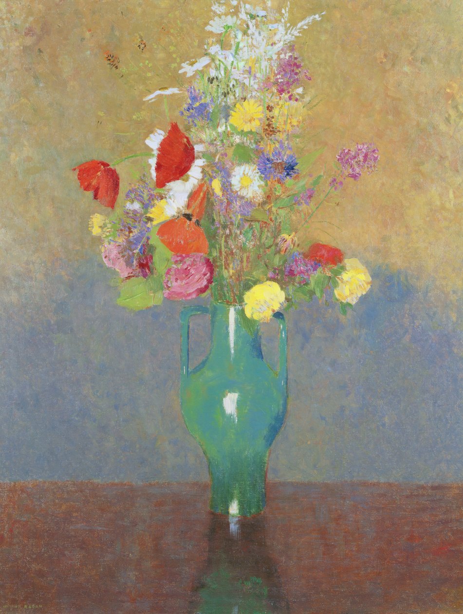 Vihreä maljakko, n. 1900 tekijältä Odilon Redon