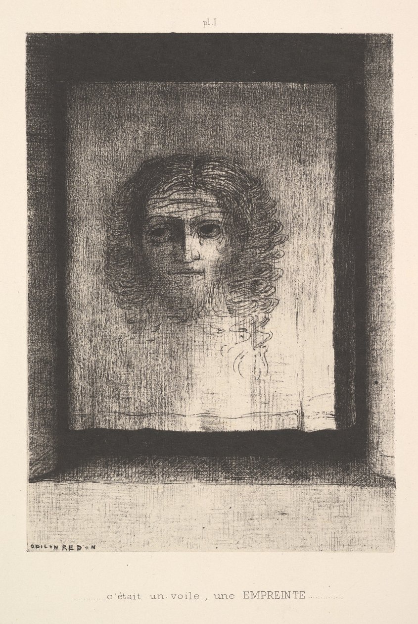 Hunnu, painettu kuva, 1891. tekijältä Odilon Redon