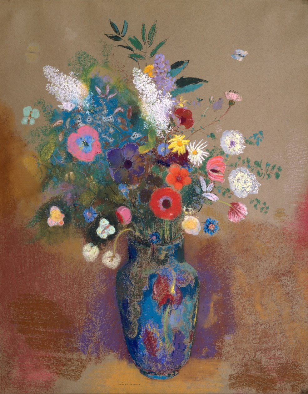 Kukkakimppu, noin 1905 tekijältä Odilon Redon