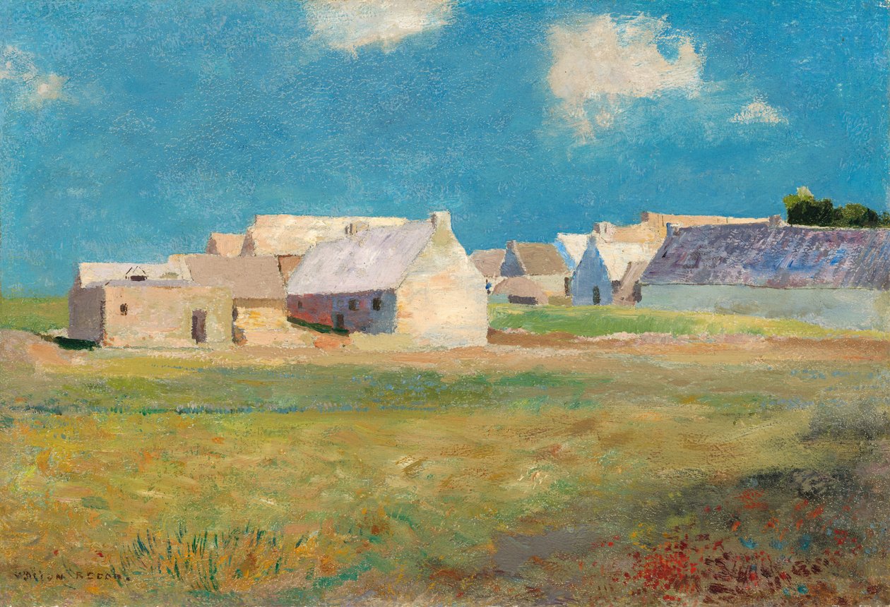 Bretonin kylä tekijältä Odilon Redon
