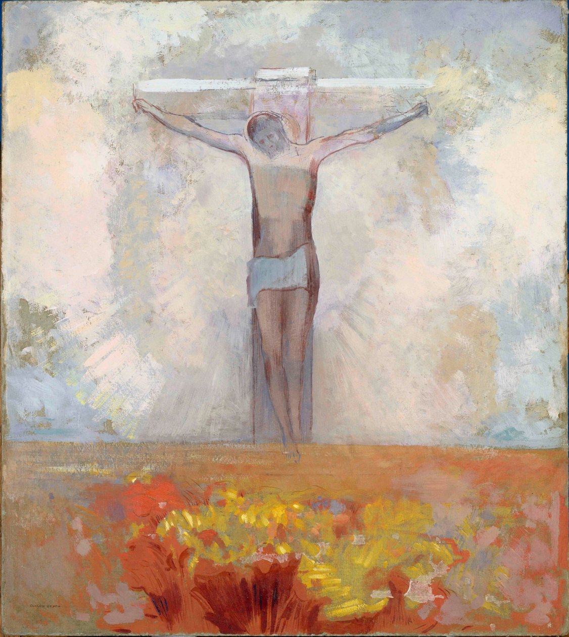 Kristus ristillä, n. 1910. tekijältä Odilon Redon