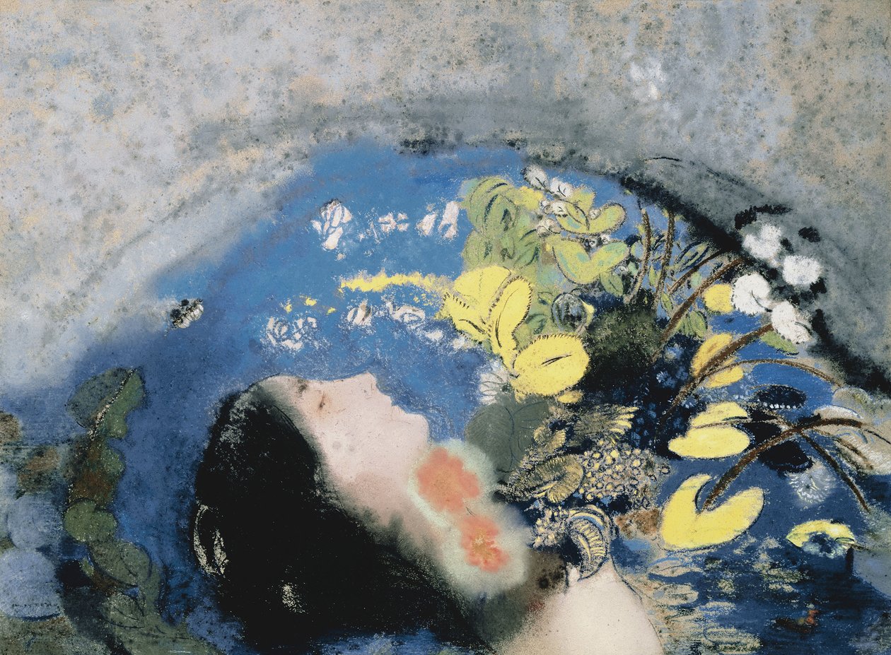 Ophelian hukkuminen tekijältä Odilon Redon