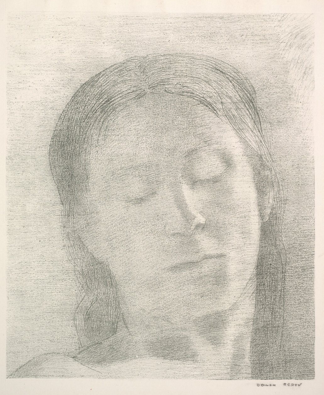 Silmät kiinni, 1890. tekijältä Odilon Redon
