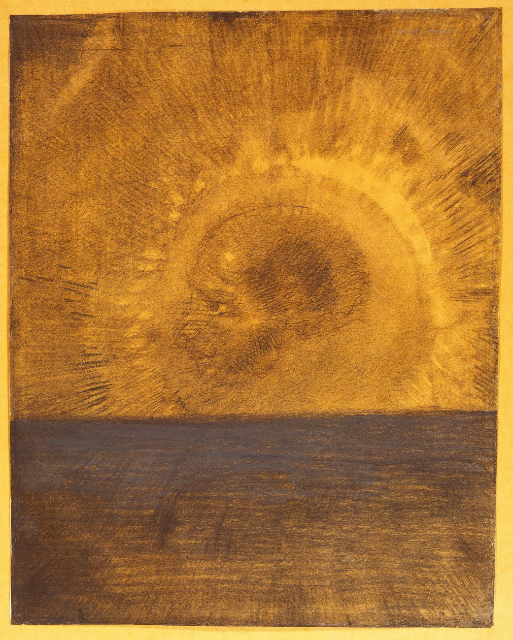 Kelluva pää, n. 1885 tekijältä Odilon Redon