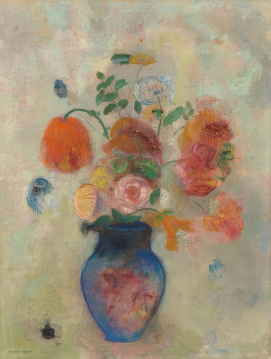 Suuri kukkamaljakko. Noin 1912 tekijältä Odilon Redon