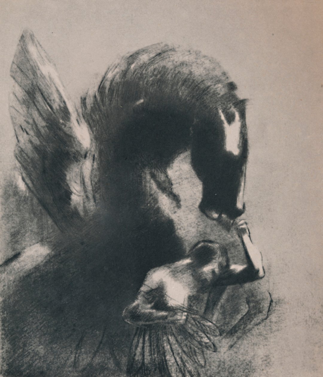 Pegasus vangittu, 1889, 1946. tekijältä Odilon Redon