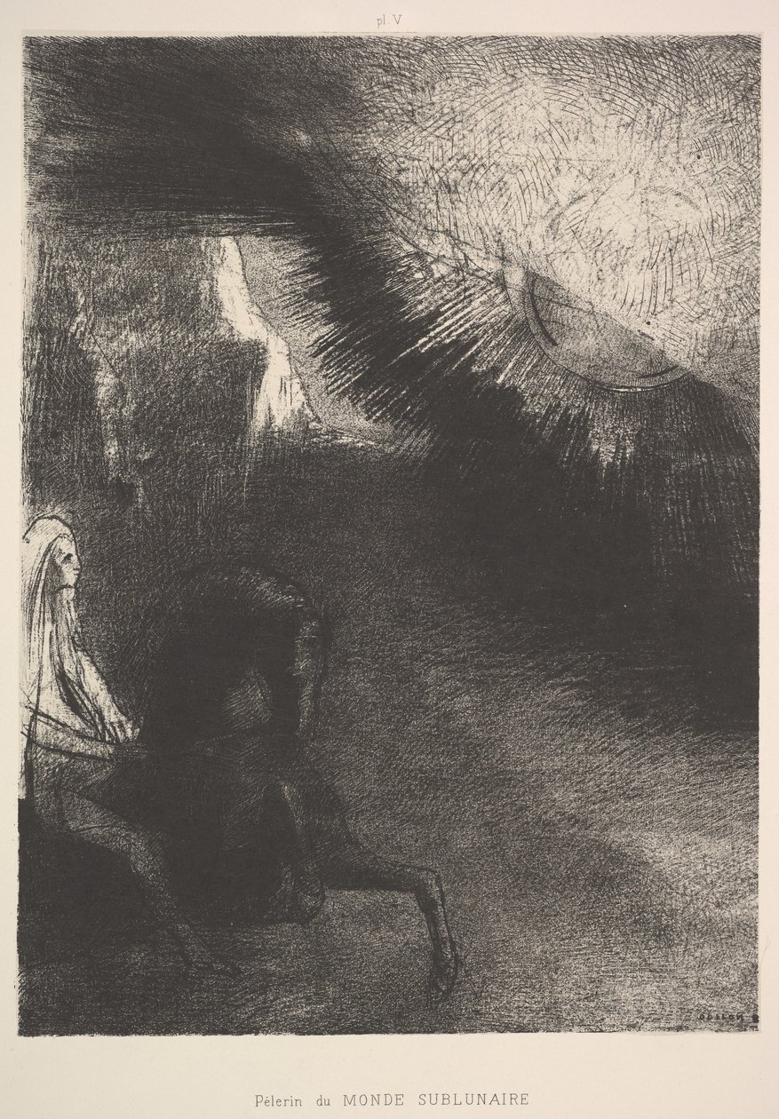 Pyhiinvaeltaja kuun alimaailmasta, 1891. tekijältä Odilon Redon