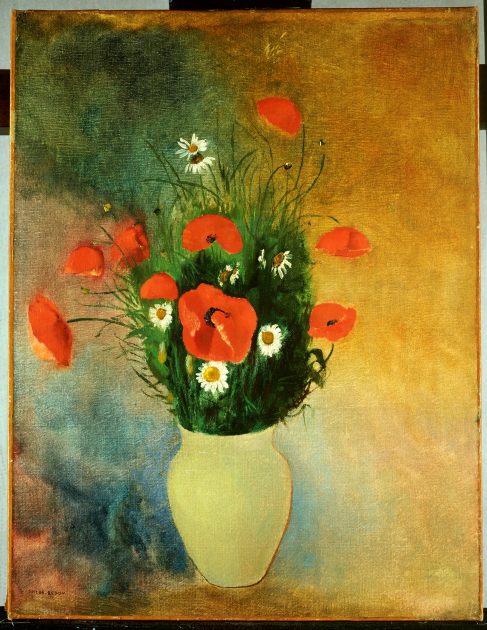 Unikot ja päivänkakkarat, n. 1913 tekijältä Odilon Redon