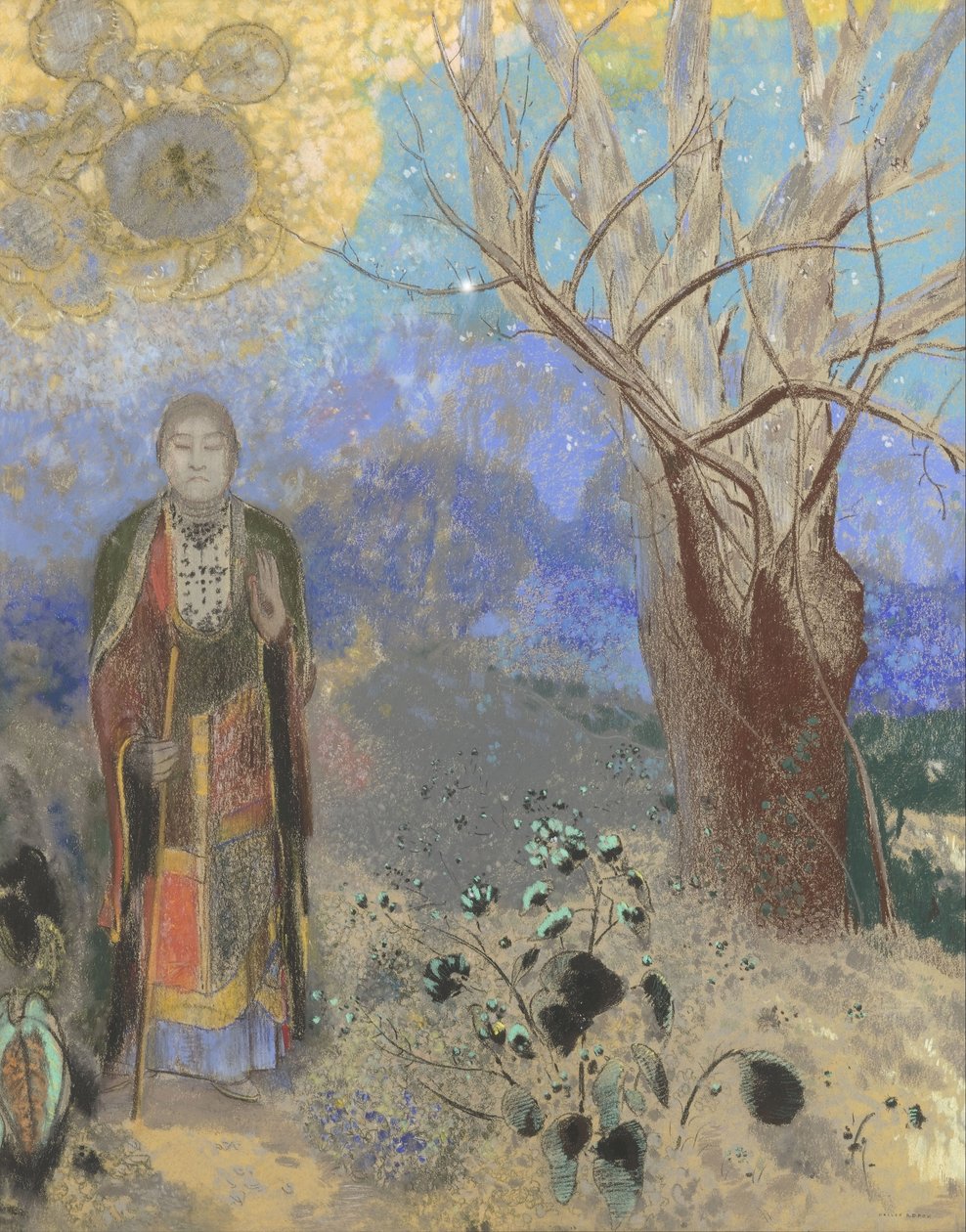 Buddha, 1906-1907 tekijältä Odilon Redon