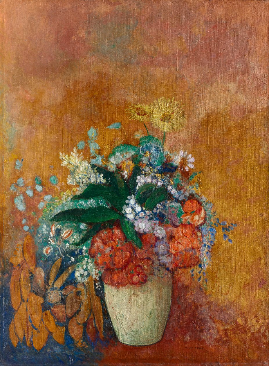 Kukkimaljakko, c. 1905. tekijältä Odilon Redon