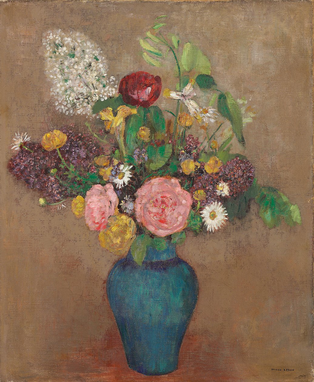 Maljakko kukilla tekijältä Odilon Redon