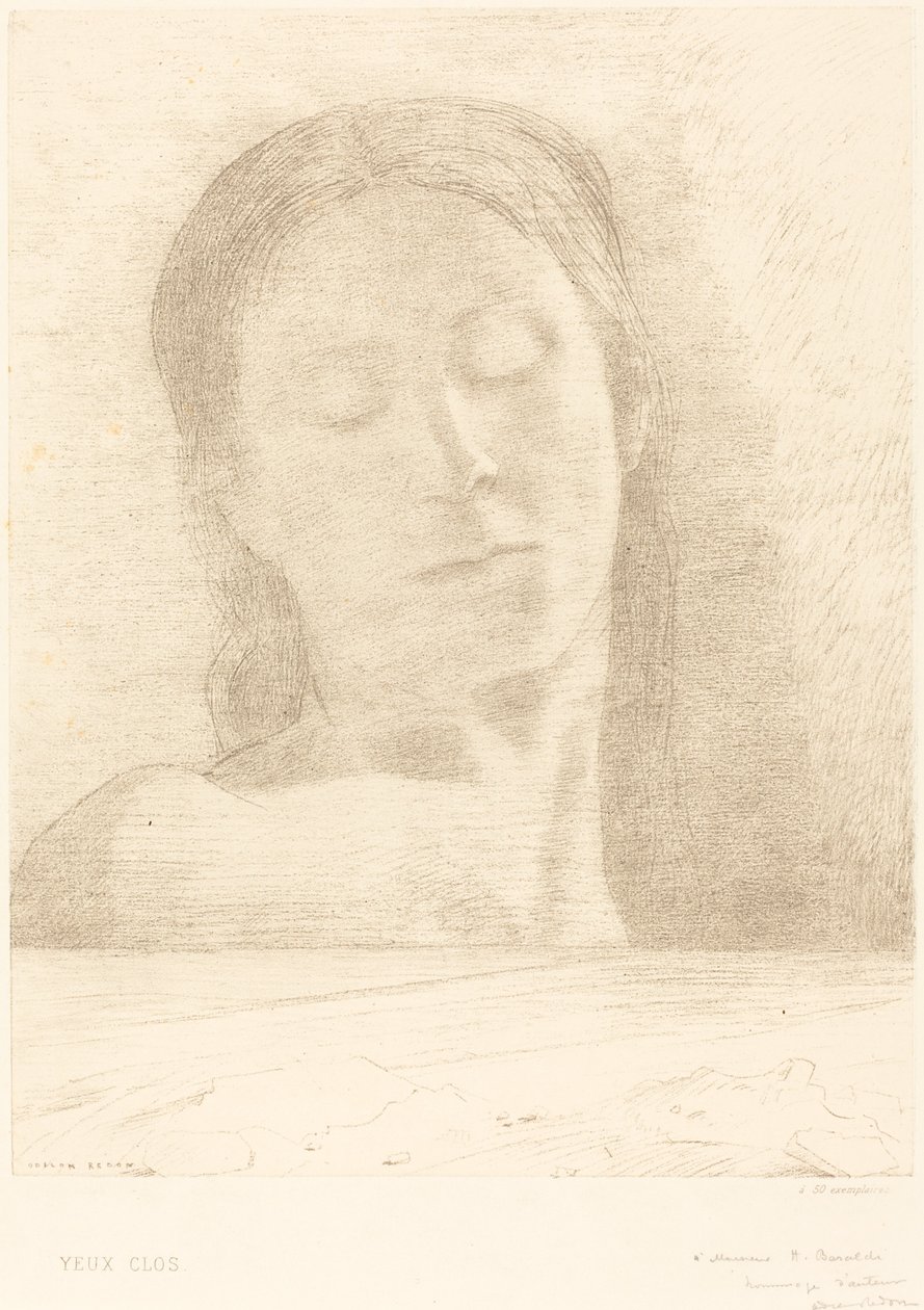 Yeux Clos (suljetut silmät) tekijältä Odilon Redon