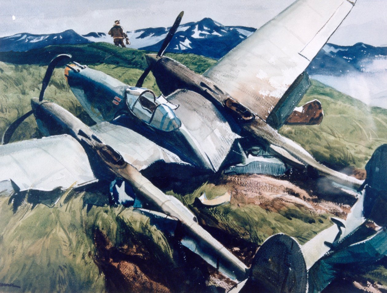 "Crash Landing, Aleutians", 1943 tekijältä Ogden Minton Pleissner