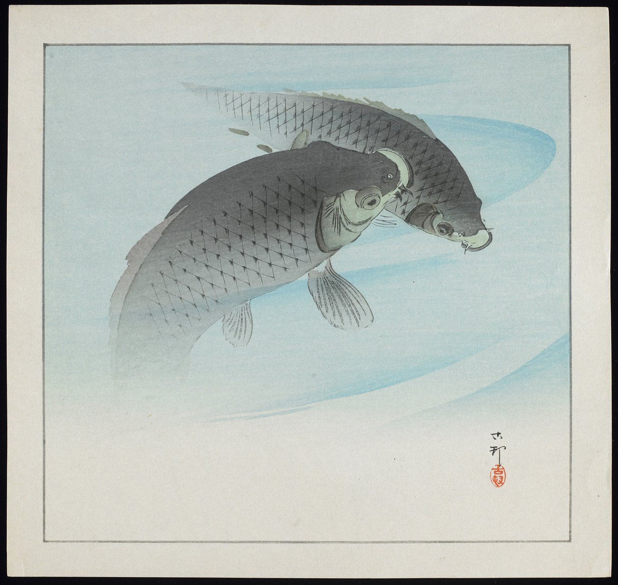 Kaksi karppia, ennen 1912 tekijältä Ohara Koson