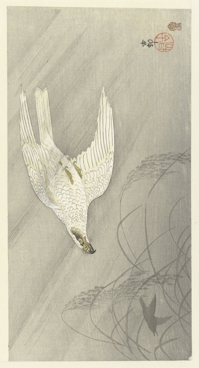 Metsästyshaukka tekijältä Ohara Koson