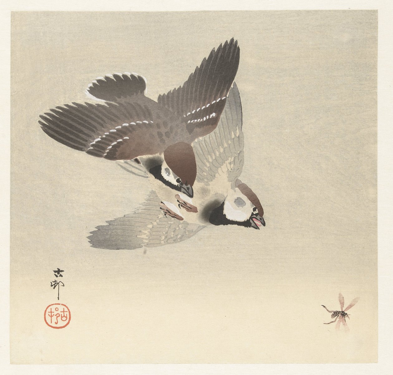 Varpuset ja hyönteiset tekijältä Ohara Koson