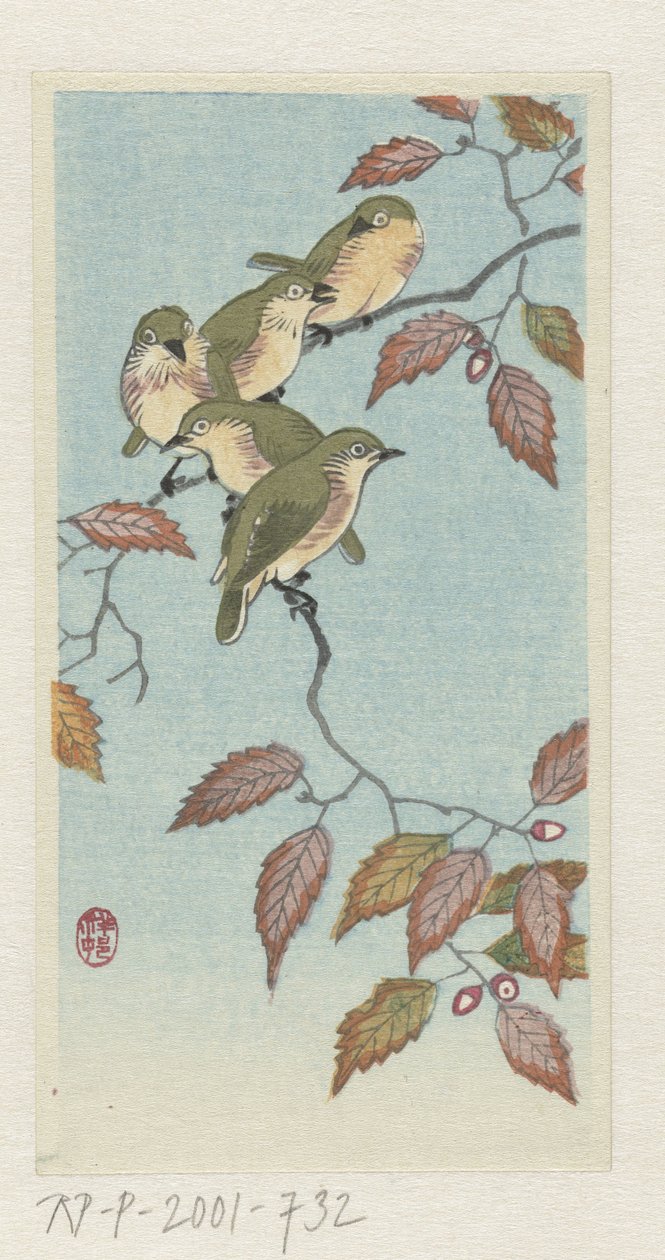Pienet linnut oksalla tekijältä Ohara Koson