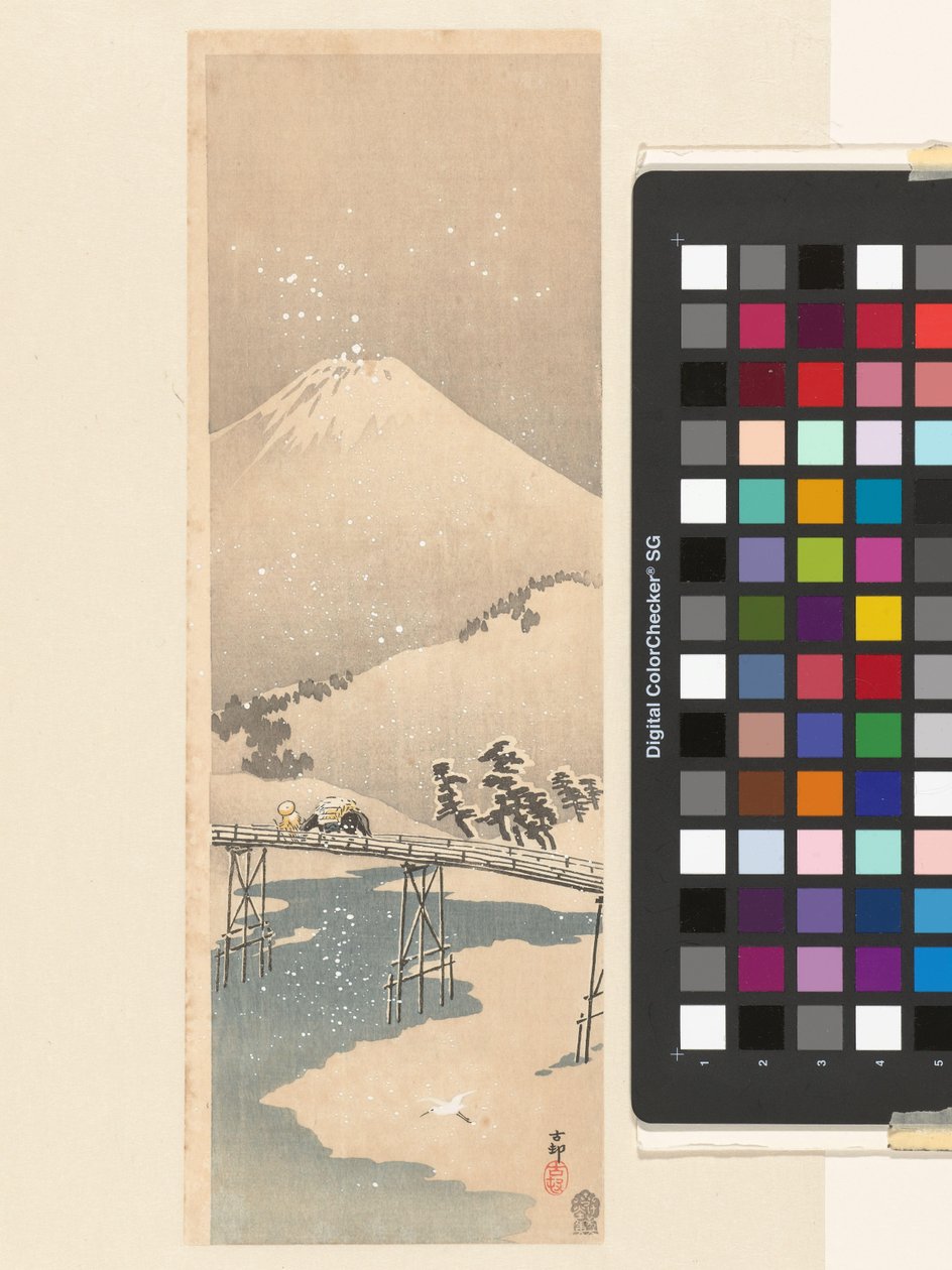 Luminen maisema Fuji-vuorella tekijältä Ohara Koson