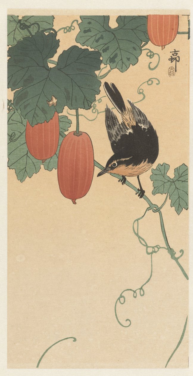 Lintu ja kaki tekijältä Ohara Koson