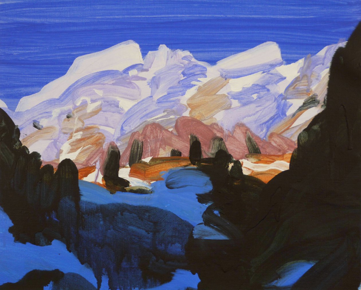 Leukerbad 22, 2012 (akryyli kankaalle) tekijältä Olivier Morel