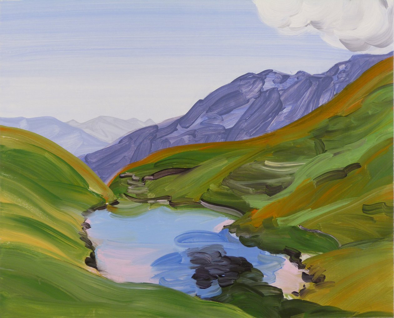 Leukerbad 27, 2014 (akryyli kankaalle) tekijältä Olivier Morel