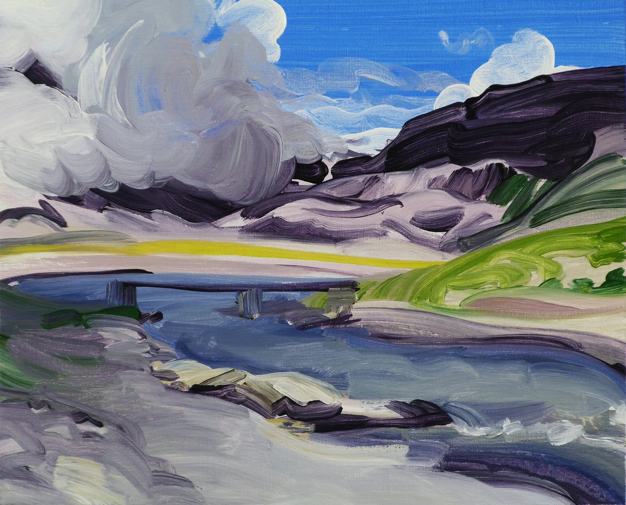 Leukerbad 30, 2014 (akryyli kankaalle) tekijältä Olivier Morel
