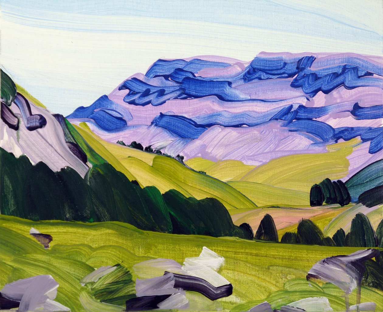 Leukerbad 33, 2017 (akryyli kankaalle) tekijältä Olivier Morel