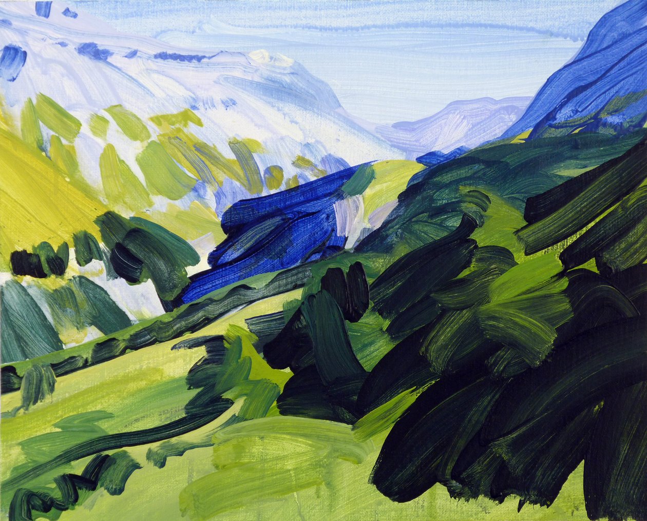 Leukerbad 34, 2017 (akryyli kankaalle) tekijältä Olivier Morel