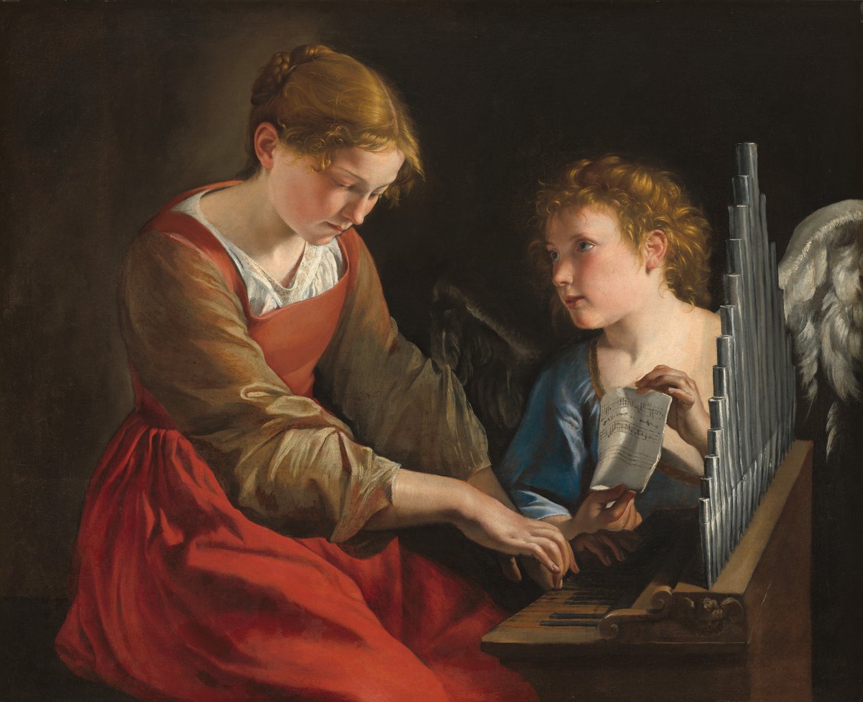 Pyhä Cecilia ja enkeli tekijältä Orazio Gentileschi