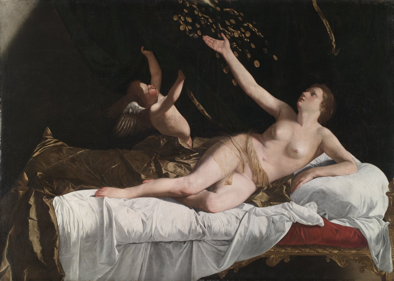 Danae, n. 1623 tekijältä Orazio Gentileschi