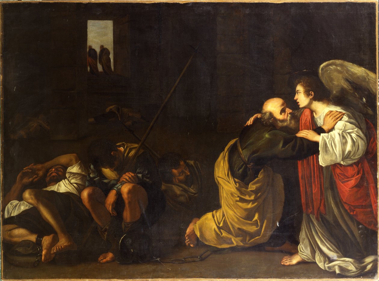 Pyhän Pietarin vapautuminen tekijältä Orazio Gentileschi