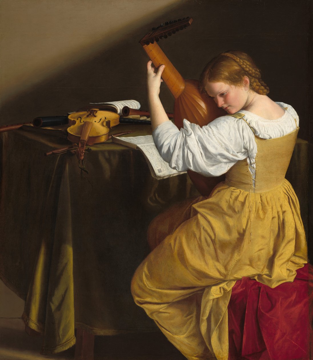 Luuttisoittaja, c. 16121620. tekijältä Orazio Gentileschi