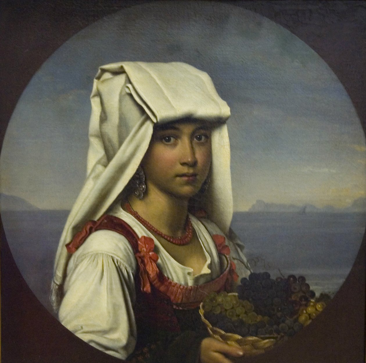 Napolilainen tyttö hedelmillä, 1831 tekijältä Orest Adamovich Kiprensky