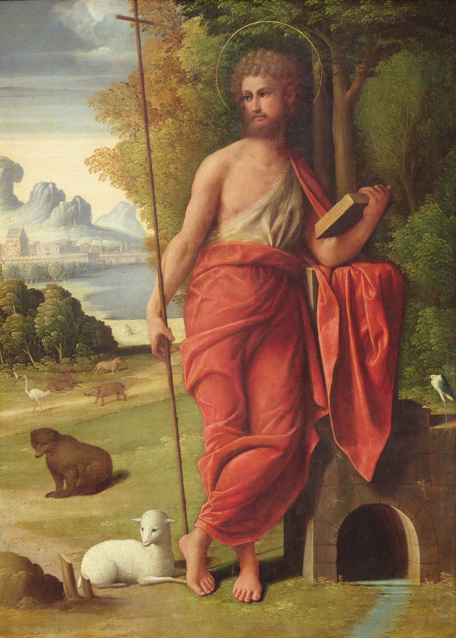 Johannes Kastaja erämaassa, noin 1525. tekijältä Ortolano
