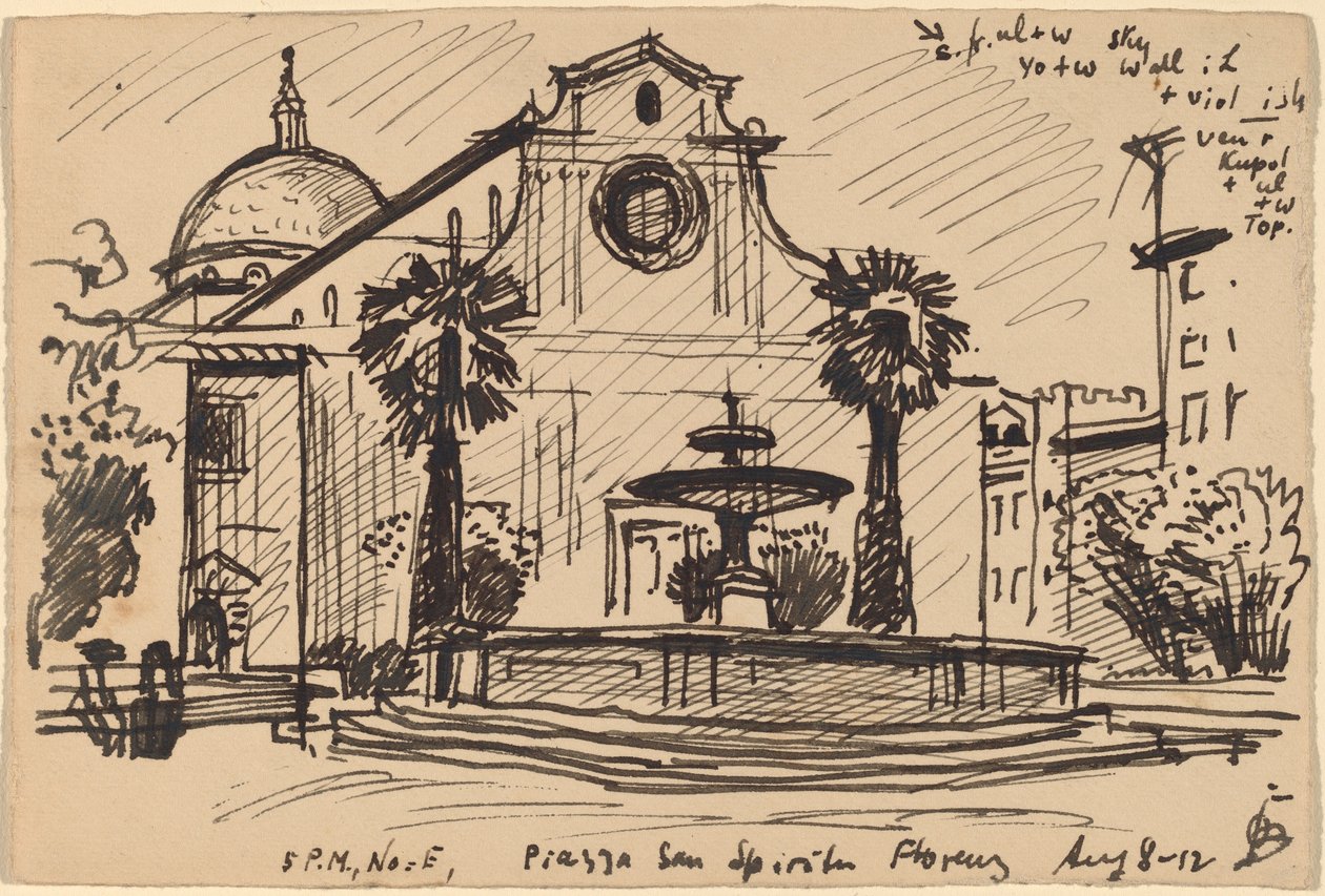 Piazza S. Spirito, Firenze tekijältä Oscar F. Bluemner