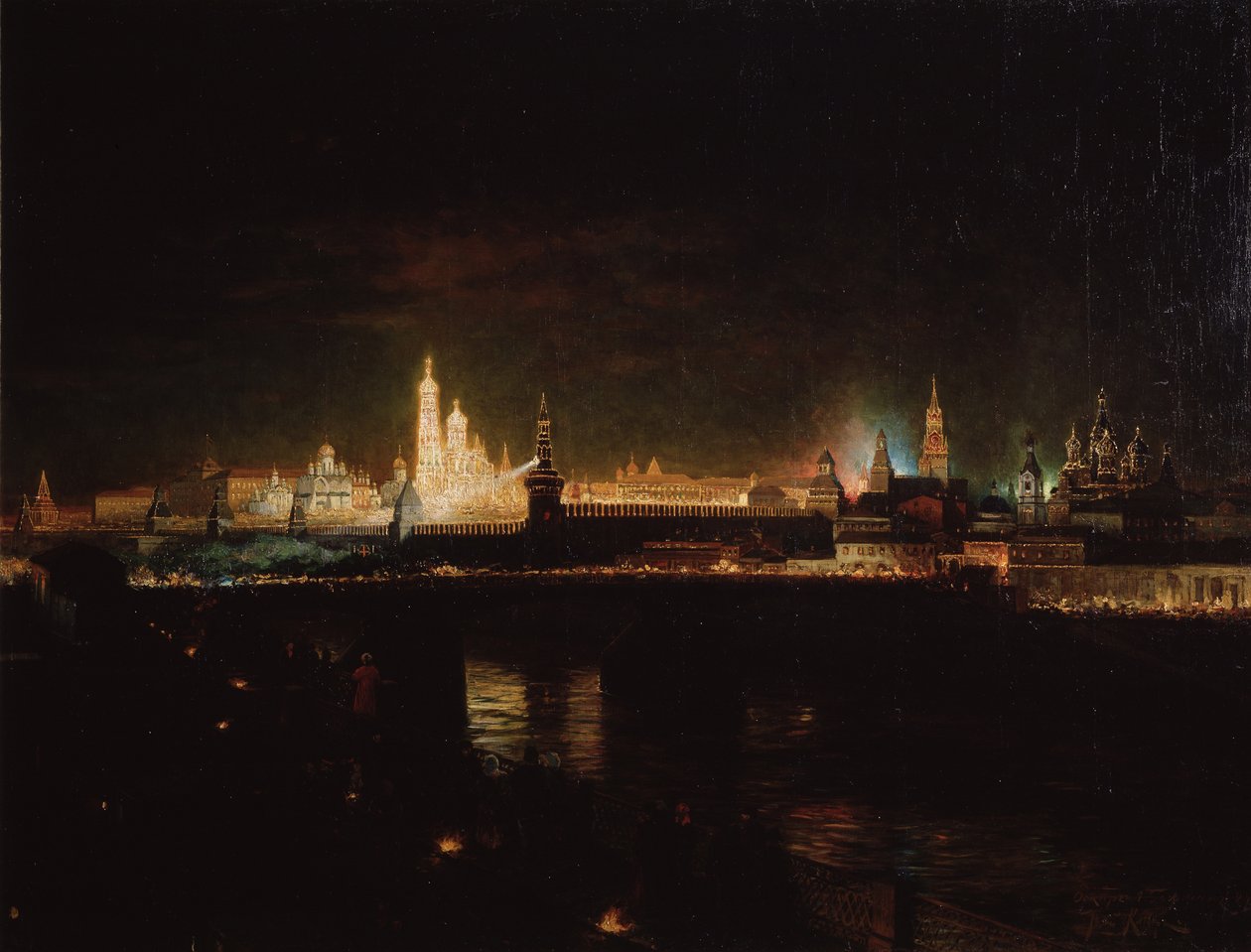 Moskovan Kremlin valaistus, 1883 tekijältä Oskar Adolfovich Hofman