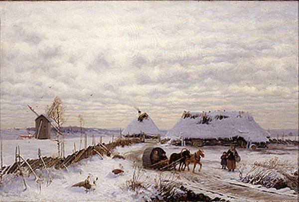 Talvimaisema tekijältä Oskar Hoffmann
