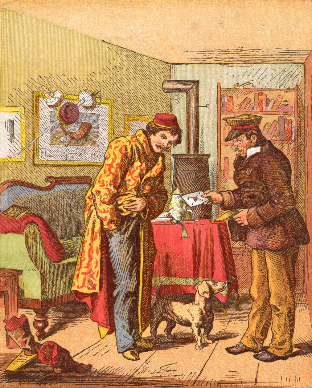 Maksaminen kirjeen toimituksesta, c1870 tekijältä Oskar Pletsch