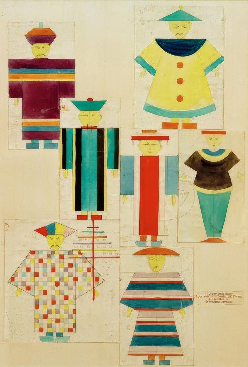 7 Figurinen zu Nachtigall tekijältä Oskar Schlemmer