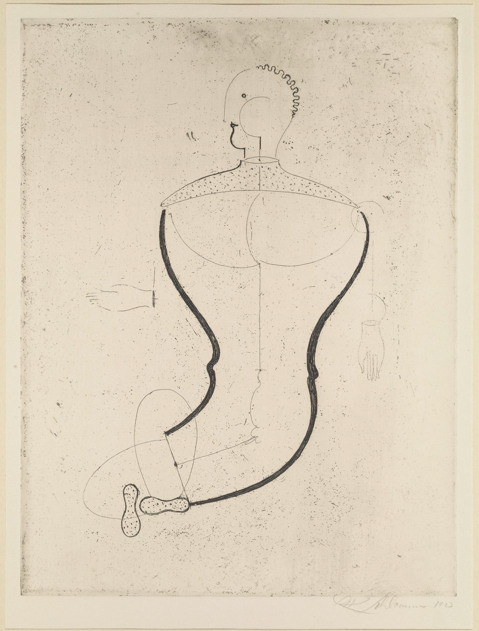 Abstrakti hahmo vasemmalla, 1923. tekijältä Oskar Schlemmer