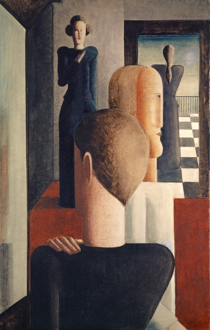 Sisustus viidellä hahmolla, roomalainen tekijältä Oskar Schlemmer