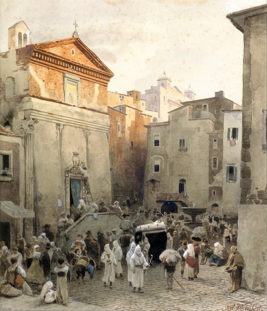 Hautajaiset Palestrinassa tekijältä Oswald Achenbach